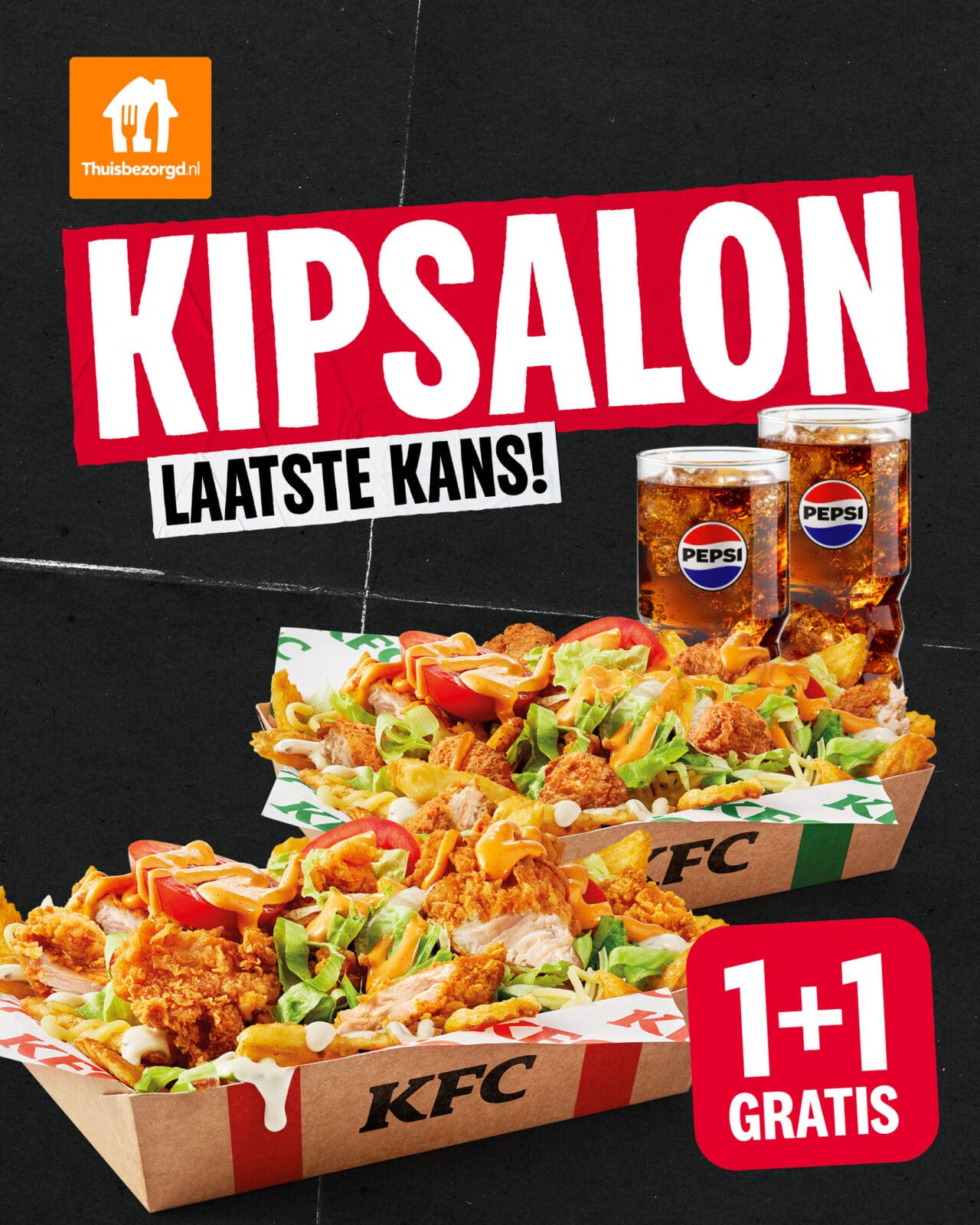 Thuisbezorgd Kipsalon 1+1 GRATIS